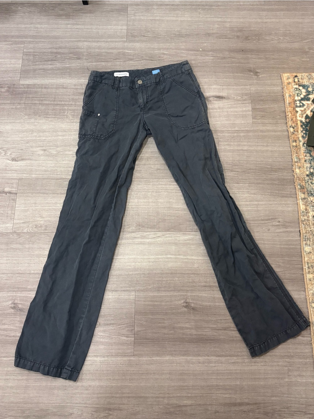Pilcro Charcoal Black Boot-Cut Utility Pants